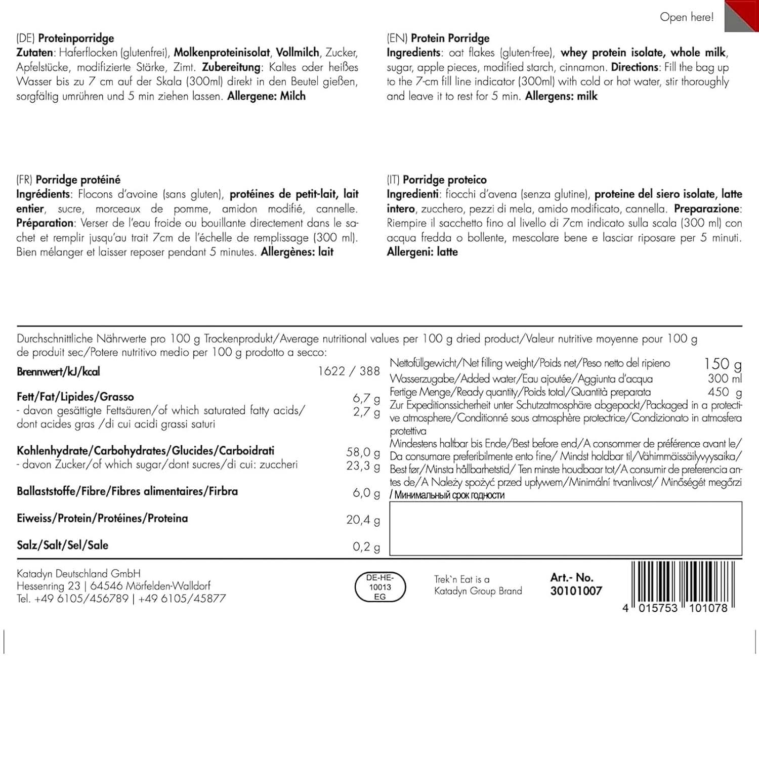 Terci de proteine TREK'N EAT Cereale Naty Shop