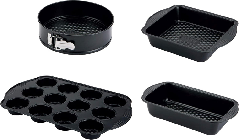 Prestige 48227 Aerolift Muffin Zinn, Carbon Steel, Schwarz Matrite si tavi pentru copt Naty Shop 4 Teilig Backformen Set