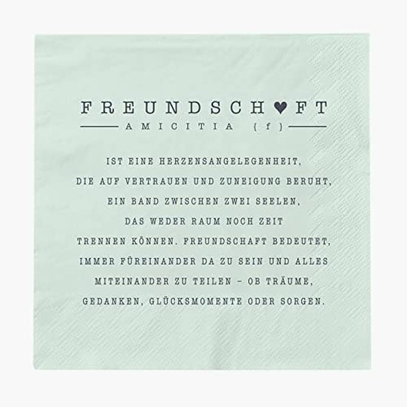 Șervețele Grafik-Werkstatt cu dicton | 20 bucăți | 12,5 X 12,5 cm | alb | bună ziua