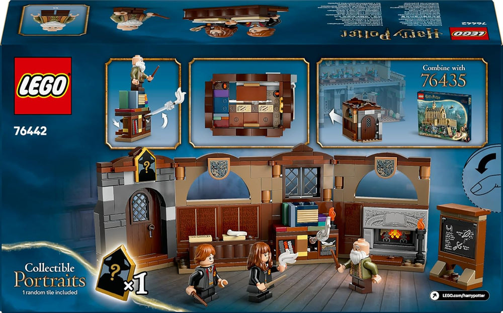 LEGO Harry Potter Schloss Hogwarts: Zauberkunstunterricht, Set mit 3 Minifiguren, inkl. Hermine Granger & Ron Weasley, Wingardium Leviosa Funktion, Spielzeug für Mädchen & Jungen ab 8 Jahren 76442