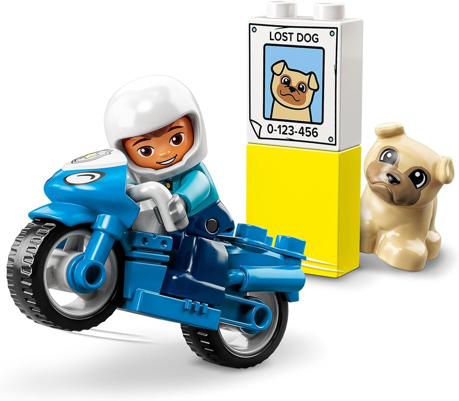 Motocicletă de poliție LEGO 10967 DUPLO, Jucărie de poliție pentru copii mici de la 2 ani, Jucărie ideală pentru abilități motorii pentru bebeluși, Motocicletă de jucărie Seturi de constructie Besuche den LEGO-Store