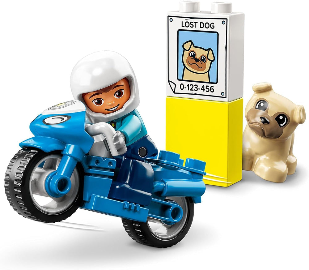 Motocicletă de poliție LEGO 10967 DUPLO, Jucărie de poliție pentru copii mici de la 2 ani, Jucărie ideală pentru abilități motorii pentru bebeluși, Motocicletă de jucărie Seturi de constructie Besuche den LEGO-Store