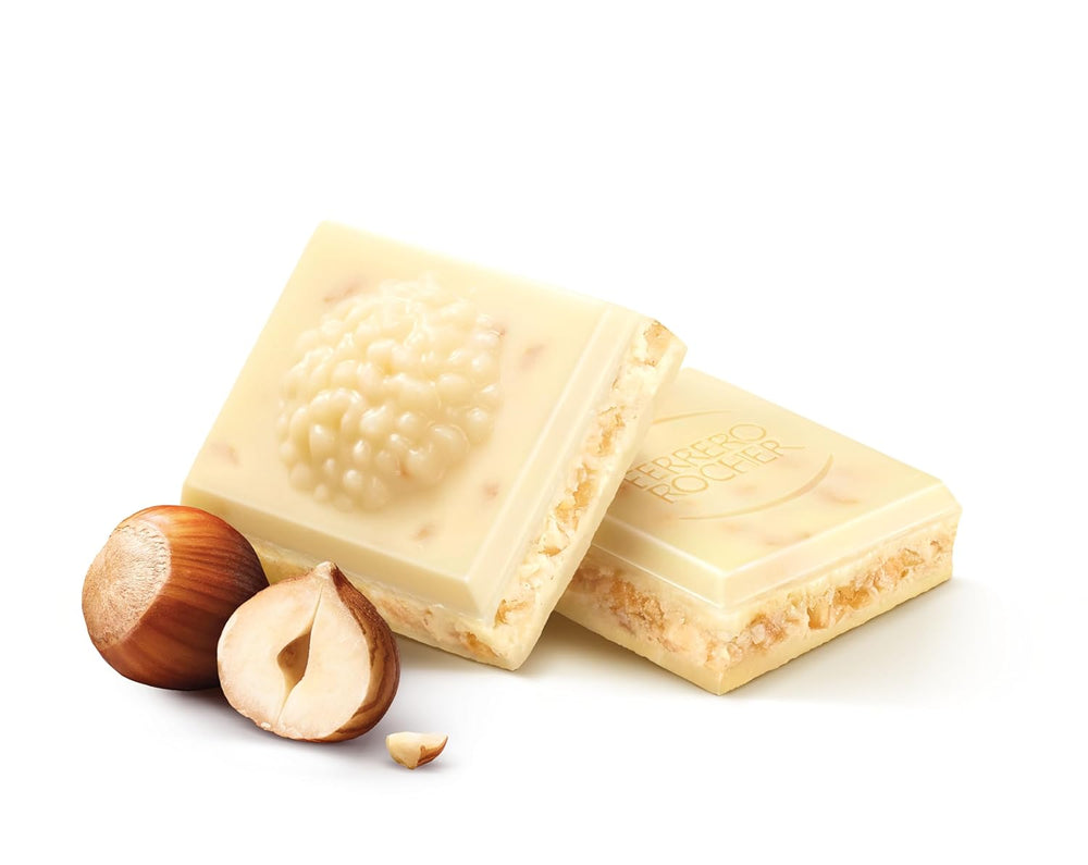 Baton Ferrero Rocher – Ciocolată albă cu alune – Cadou de Ziua Îndrăgostiților pentru el și ea – 1 baton de ciocolată x 90g