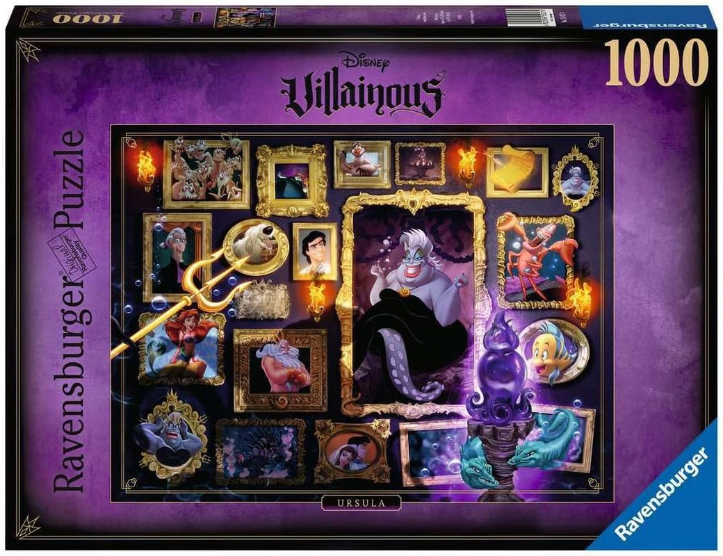 Ravensburger Puzzle 1000 piese 12000039 - Disney Villainous Ursula - Personajele populare din Ariel ca un puzzle pentru adulți și copii cu vârsta de 14 ani și peste Puzzle Naty Shop Design vechi