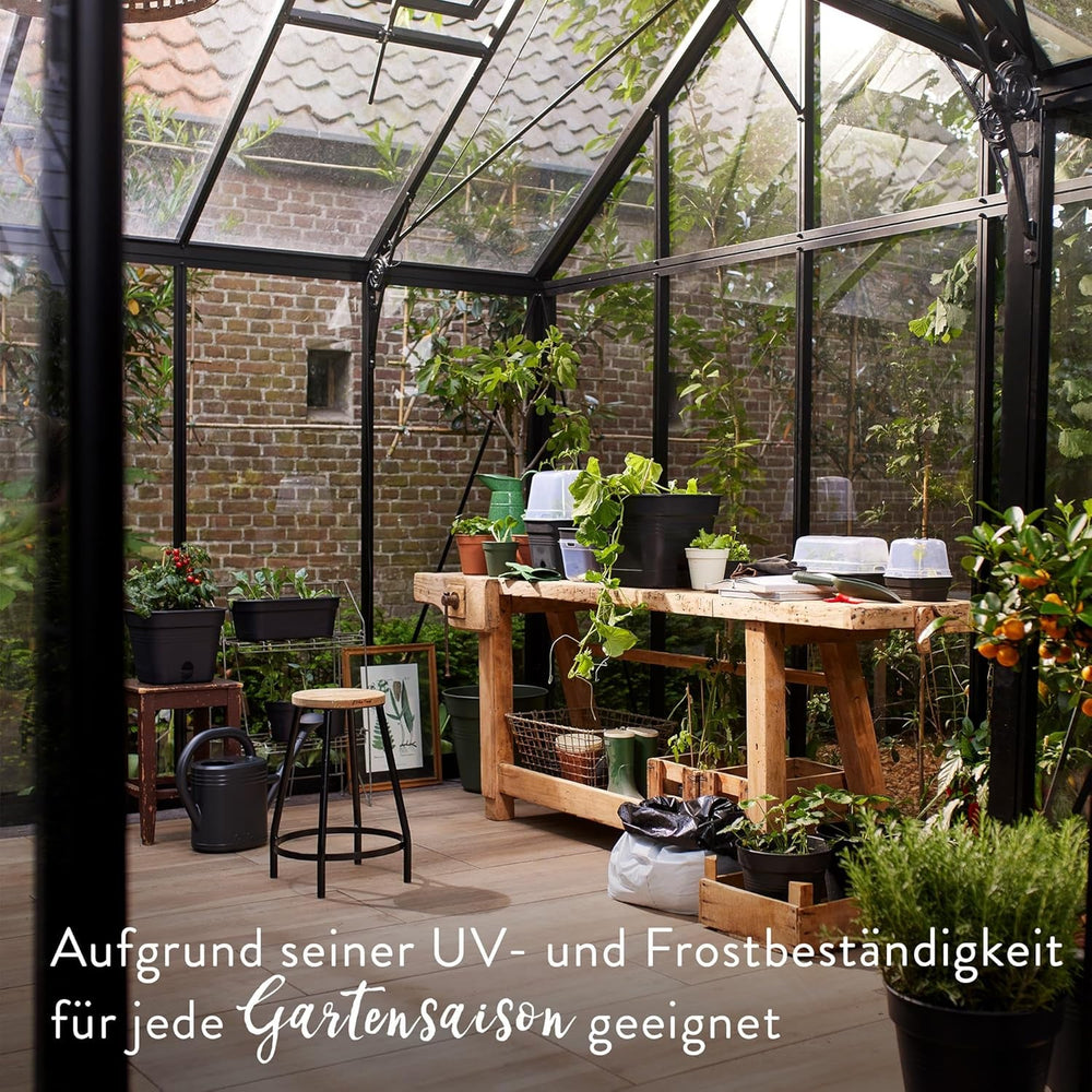 elho Green Basics Ghiveci Pătrat pentru Răsaduri Allin1 15 - Ghiveci pentru Flori pentru Cultivare - 100% Plastic Reciclat - Ø 15.0 x H 12.1 cm - Verde/Verde Frunză