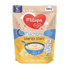 Terci de lapte Milupa Gentle Start – Cereale pentru bebeluși fără gluten, fără ulei de palmier – Fără conservanți și coloranți – De la 5 luni – 4 x 400 g