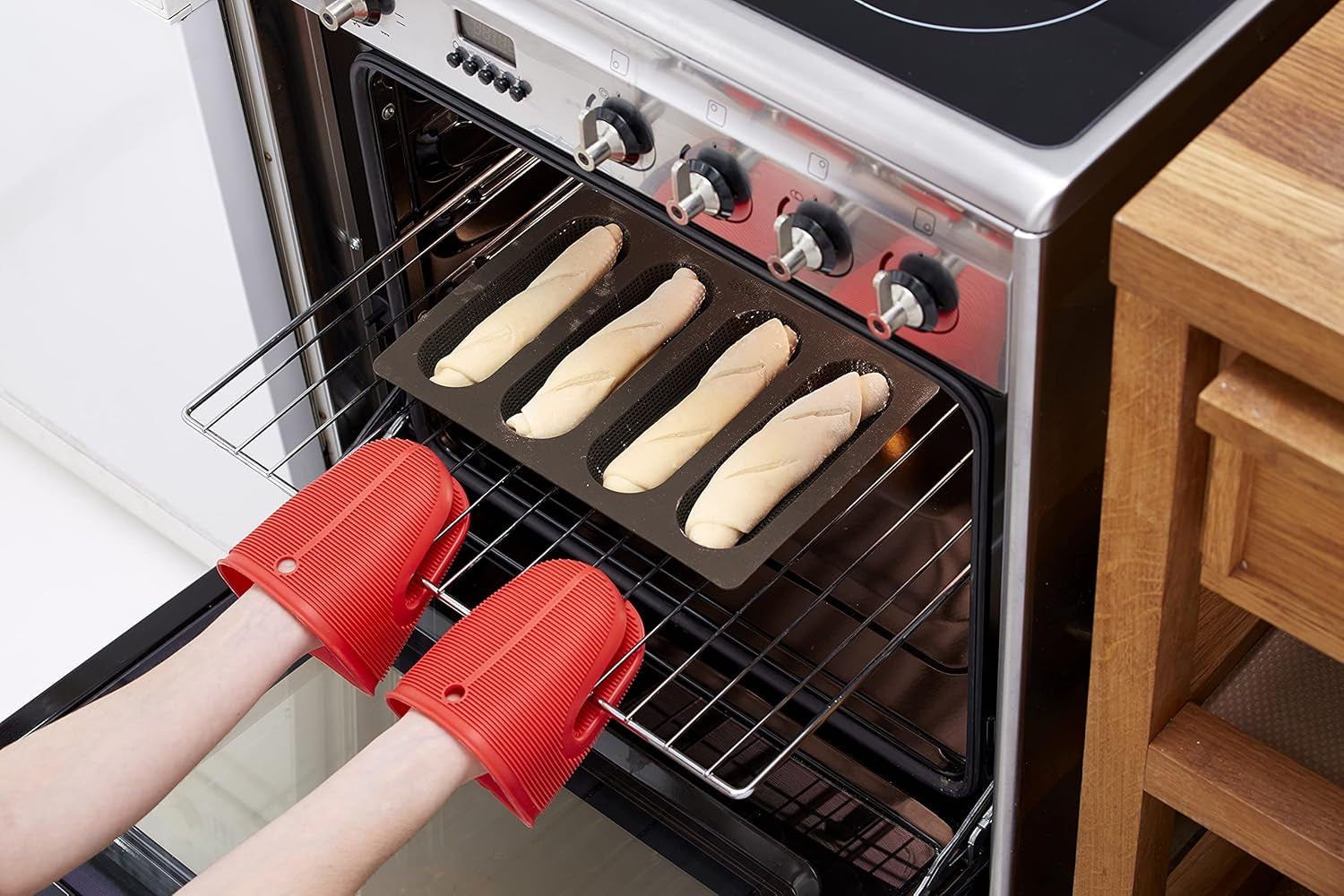 Set de copt pâine Lékué, silicon, maro, 30 x 25 x 15 cm (3000085SURM017)