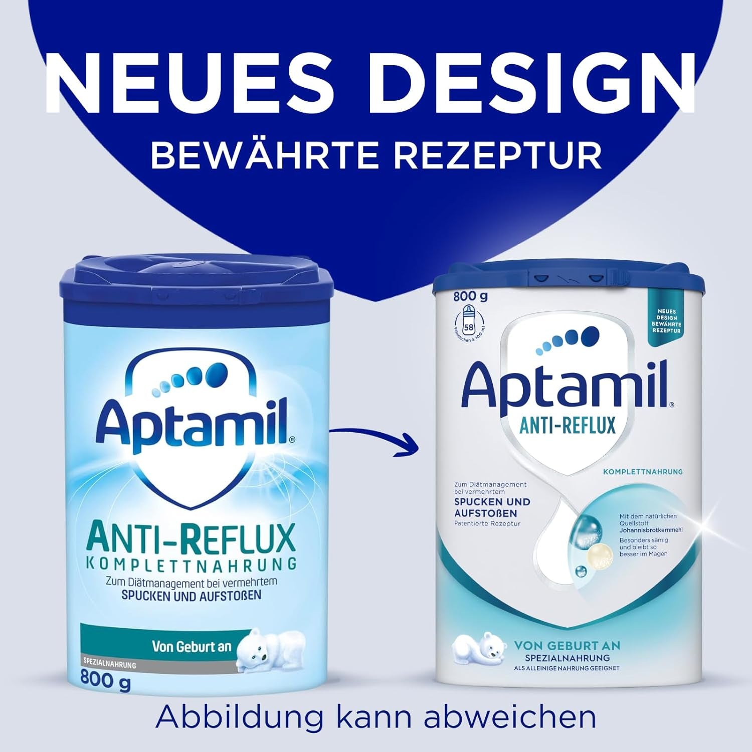 Aptamil Anti-Reflux - Formulă completă de la naștere, pentru gestionarea dietei, pentru vomă și regurgitație, hrană pentru bebeluși, lapte praf, 1 x 800 g