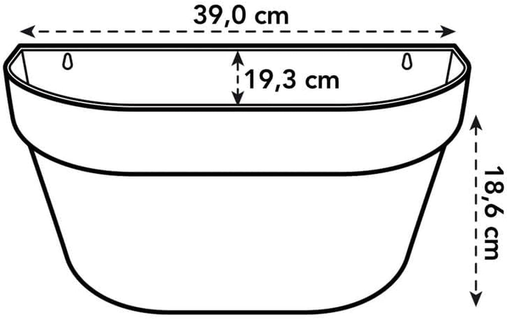 Jardinieră de perete elho Loft Urban 40 - Jardinieră pentru balcon și utilizare în exterior - Ø 39,3 x H 18,8 cm - Alb/Alb