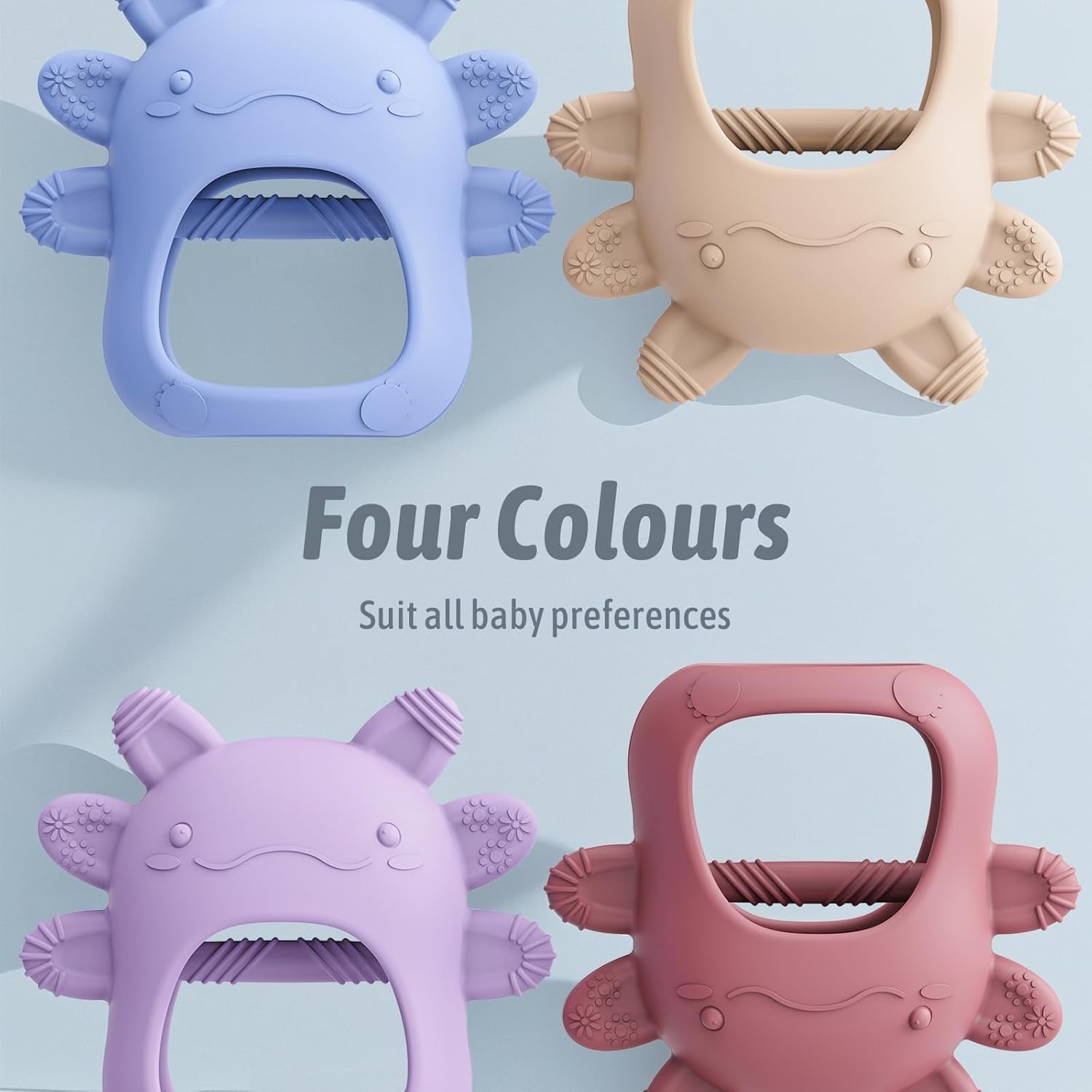 Inel de dentiție pentru bebeluși akolik, jucărie și ajutor pentru dentiție pentru 0, 3, 6 și 9 luni, inel de dentiție fără BPA pentru bebeluși, mănuși de dentiție, cadouri sigure pentru alimente pentru nou-născuți