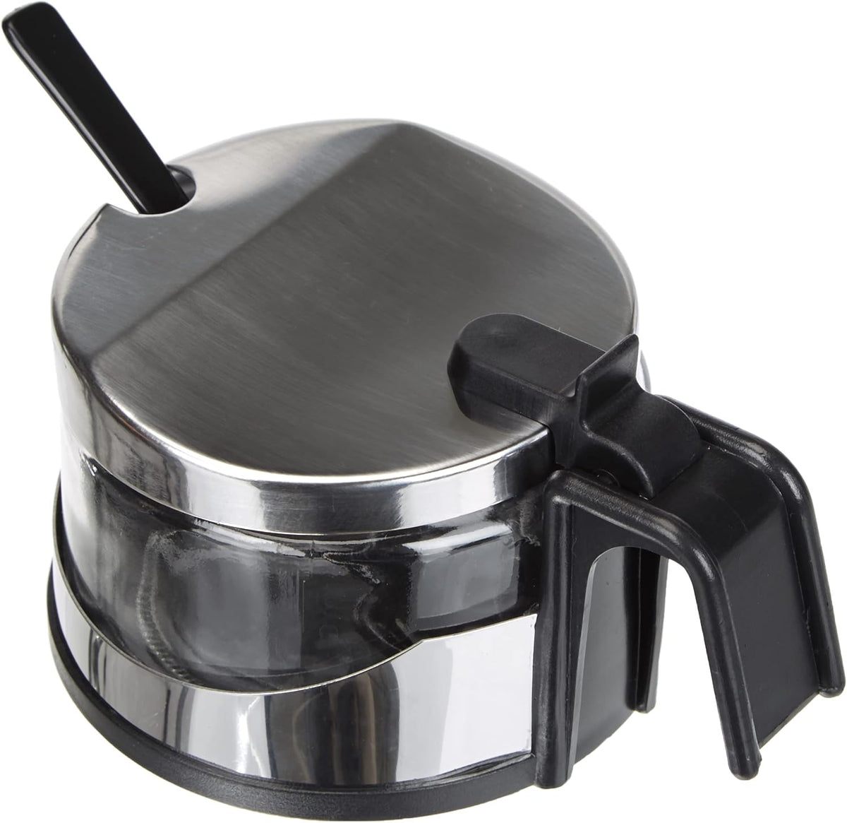 Zahărniță Clasica, 250 ml, cu lingură, oțel inoxidabil, argintiu/transparent, 13 x 10 x 9 cm, 2 bucăți