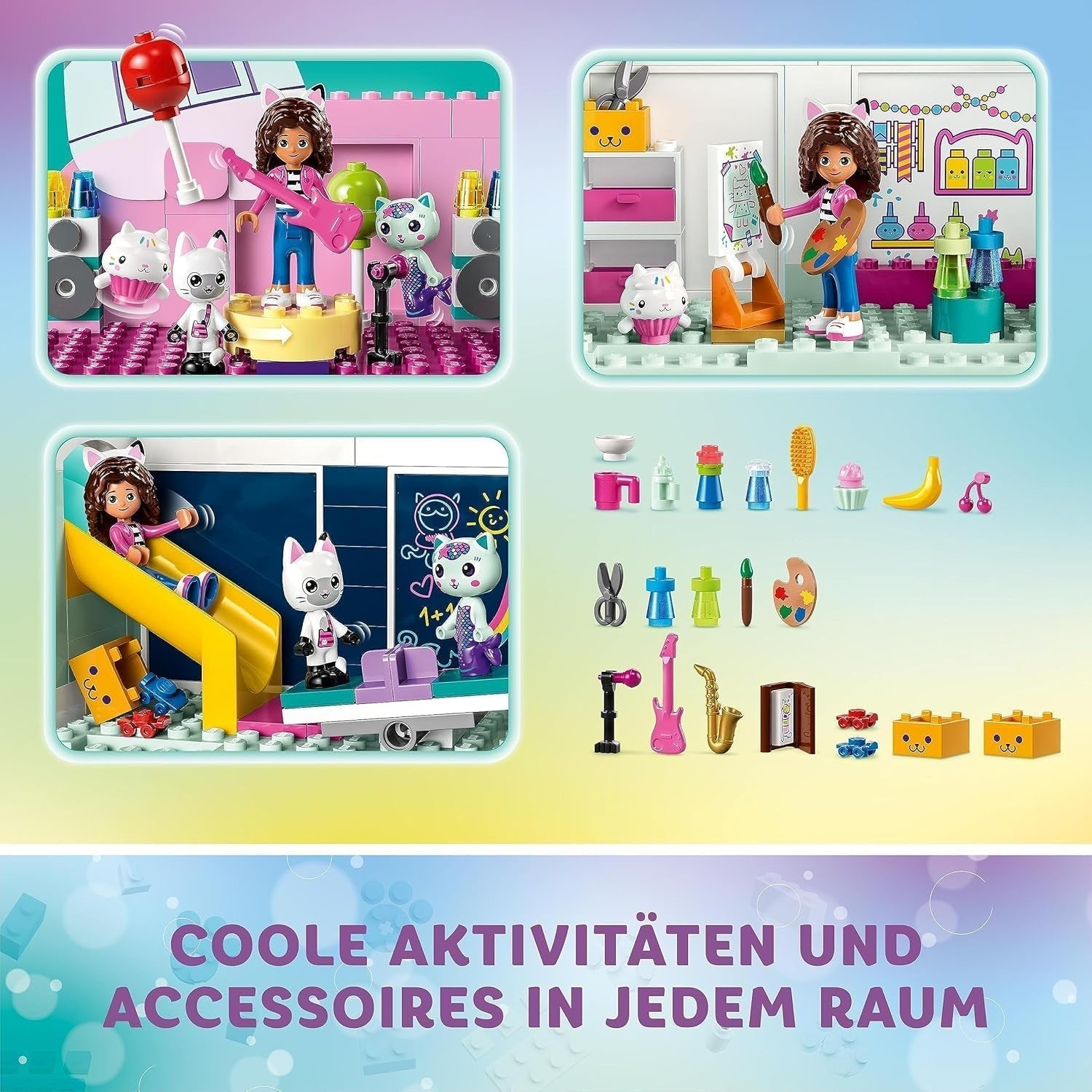 Lego 10788 Gabby's Dollhouse Toy Set, 8 camere și 4 etaje Gabby's Dollhouse Toy cu Pandi, Meerkat, Kuchi Figures și accesorii, cadou pentru fete de la 4 ani, băieți și copii Seturi de constructie Besuche den LEGO-Store