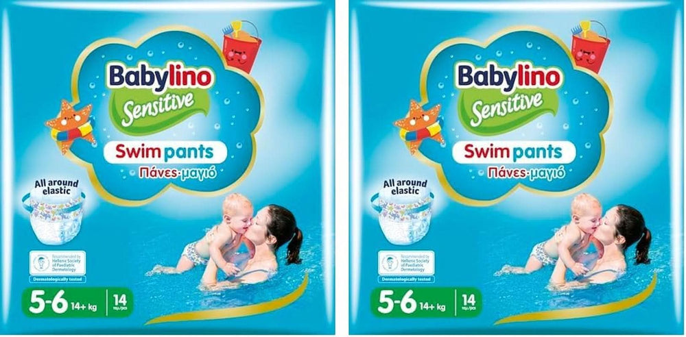 Pantaloni de înot Sensitive, scutece pentru mare și piscină Mama si Copilul Naty Shop Mărimea 5/6 (14 bucăți) (pachet de 2)
