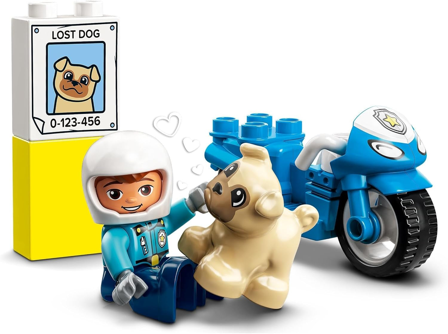 Motocicletă de poliție LEGO 10967 DUPLO, Jucărie de poliție pentru copii mici de la 2 ani, Jucărie ideală pentru abilități motorii pentru bebeluși, Motocicletă de jucărie Seturi de constructie Besuche den LEGO-Store