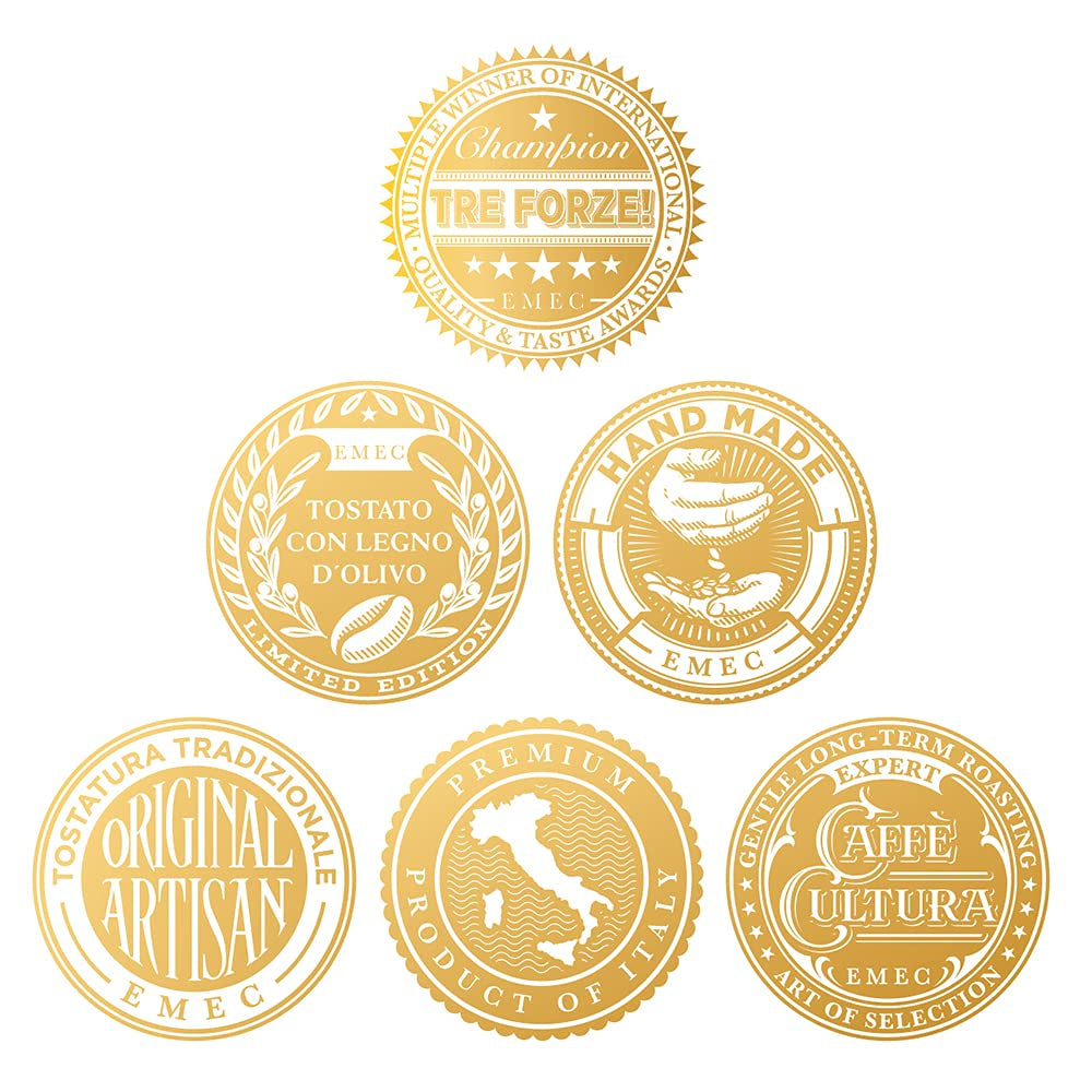 Espresso Caffè - Boabe de espresso - Prăjite tradițional la foc de lemne de măslin, lucrate manual în Sicilia - Boabe de cafea premium 250g pentru aparate de cafea complet automate și aparate cu portafiltru