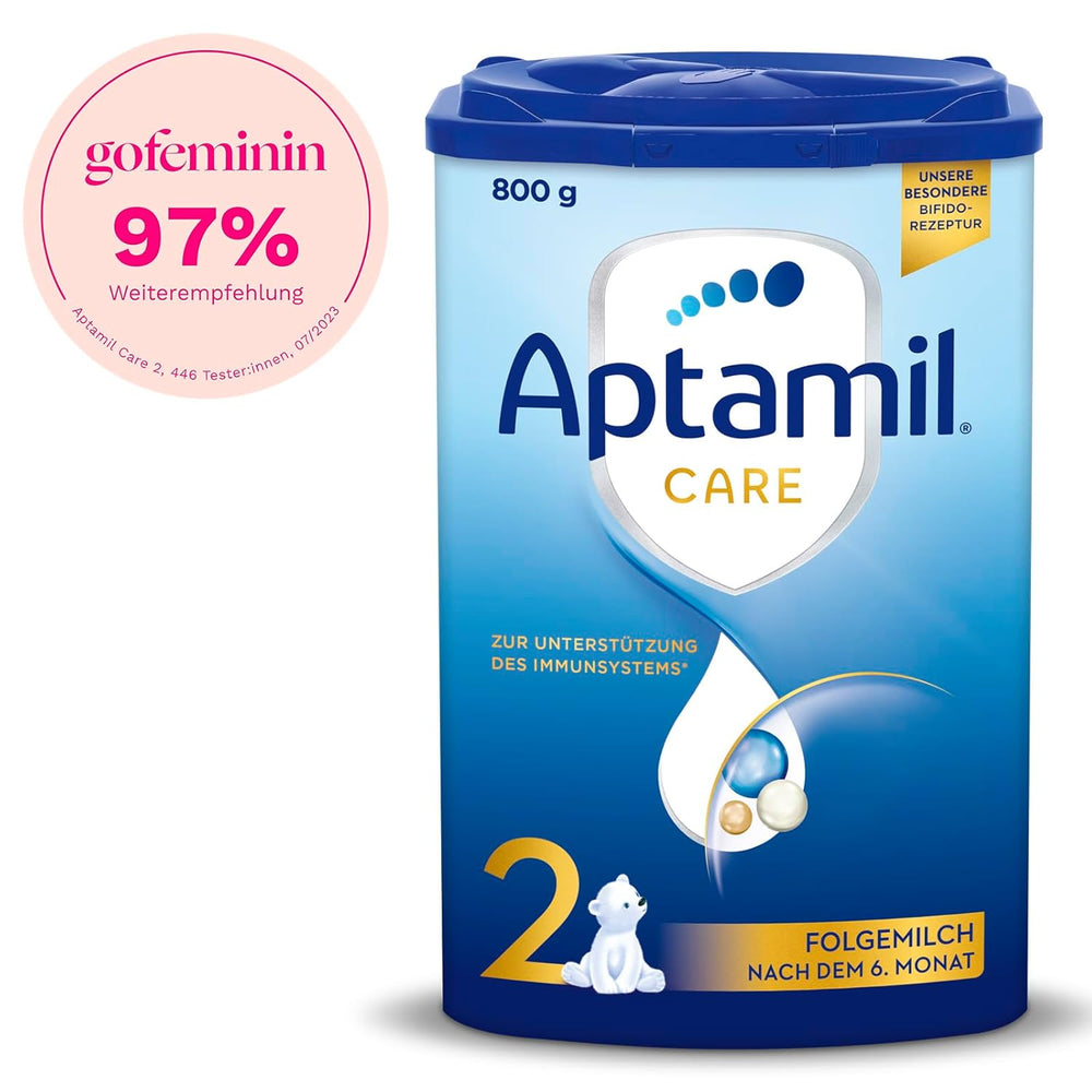 Aptamil Care 2 – Lapte de continuare după 6 luni, cu Omega 3 și 6, DHA și ARA, fără ulei de palmier, hrană pentru bebeluși, lapte praf, 1 x 800 g (pachet de 3)