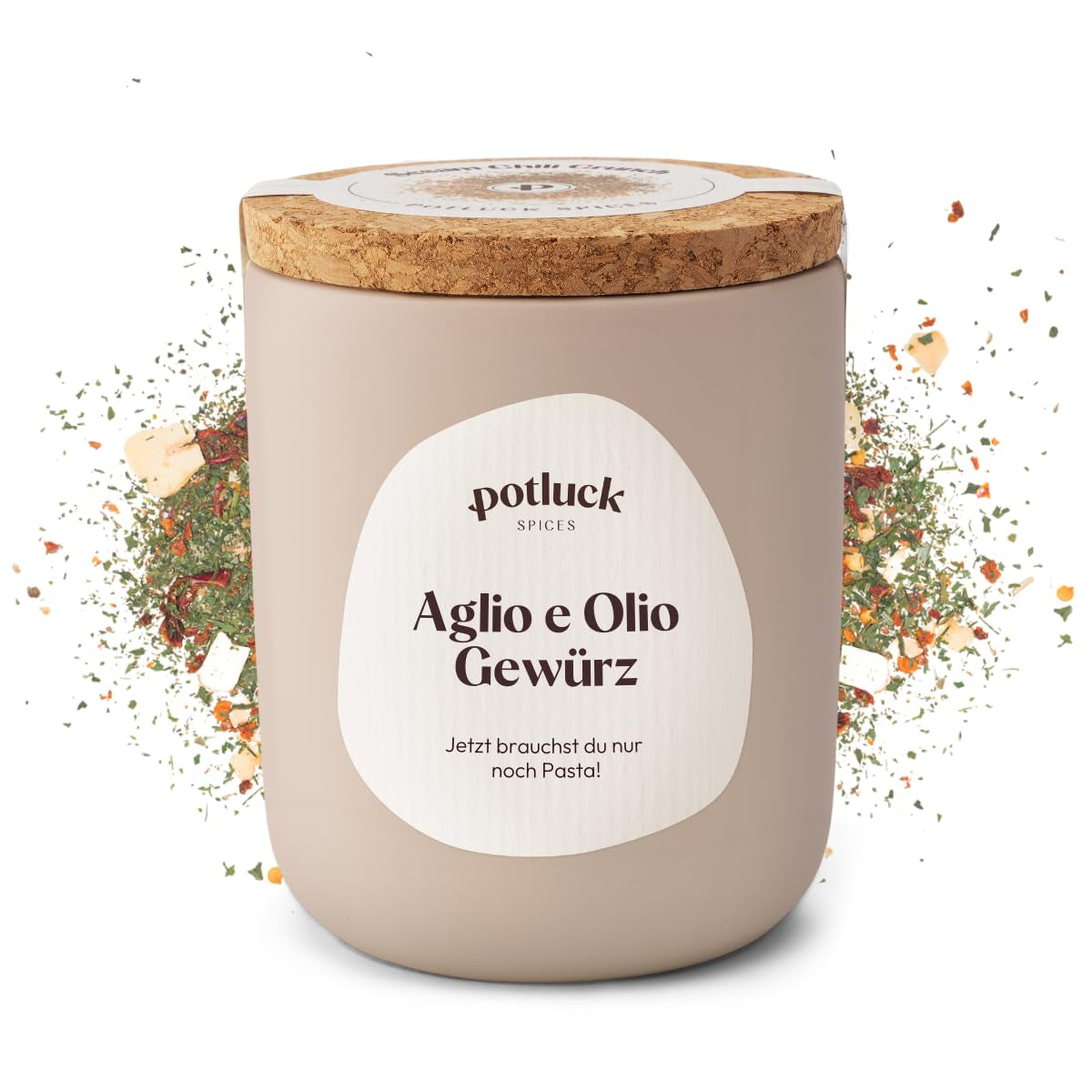 Potluck | Pasta e Pizza Kräuter | Gewürzzubereitung im Keramiktopf | 40g | Vegan, glutenfrei und mit natürlichen Inhaltsstoffen