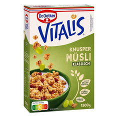 Dr. Oetker Vitalis muesli crocant clasic: pachet mare de muesli crocant pentru micul dejun cu stafide, pachet de 1, 1,5 kg