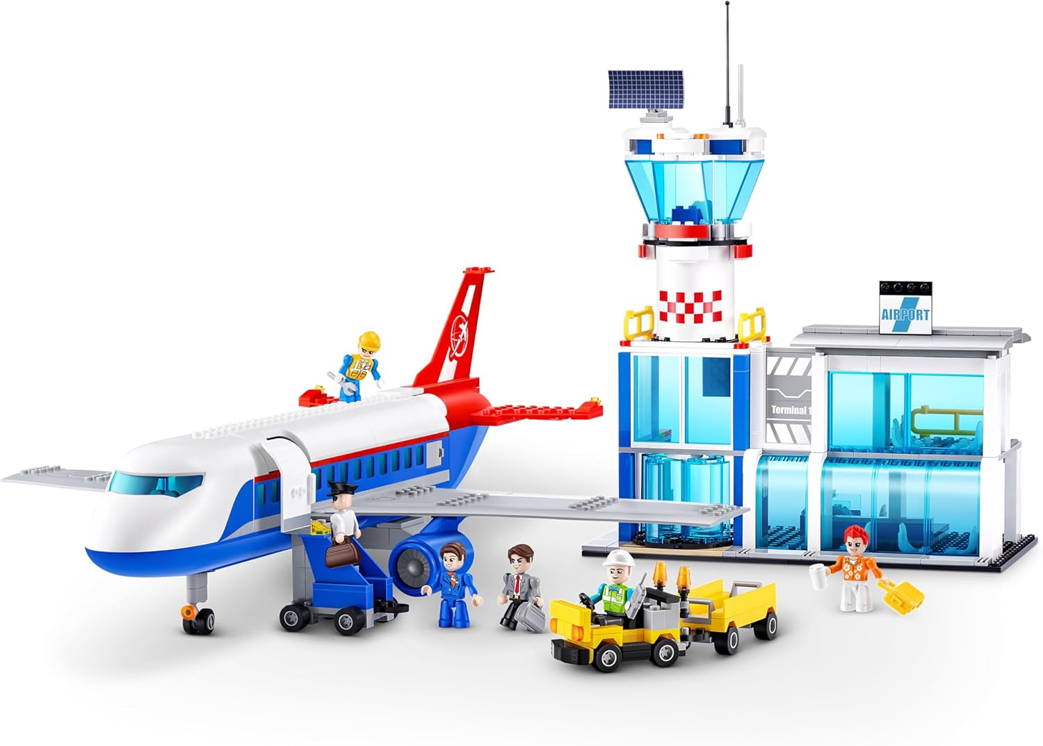 MAX Adventure Spielset Flughafen (793 Teile) Bausteine Spielzeug für Kinder ab 5 Jahren Fahrzeuge Auspacken Entdecken