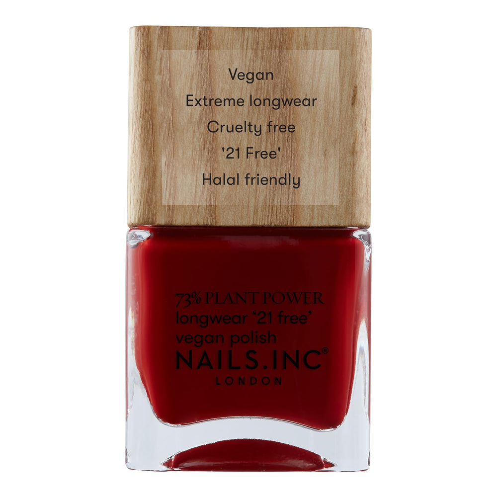 Nails Inc - Oja vegană GLOWING SOMEWHERE Plant Power - 73% pe bază de plante, 100% vegană și fără cruzime - Manichiură perfectă, sidefat strălucitor - Pentru o nail art ecologică