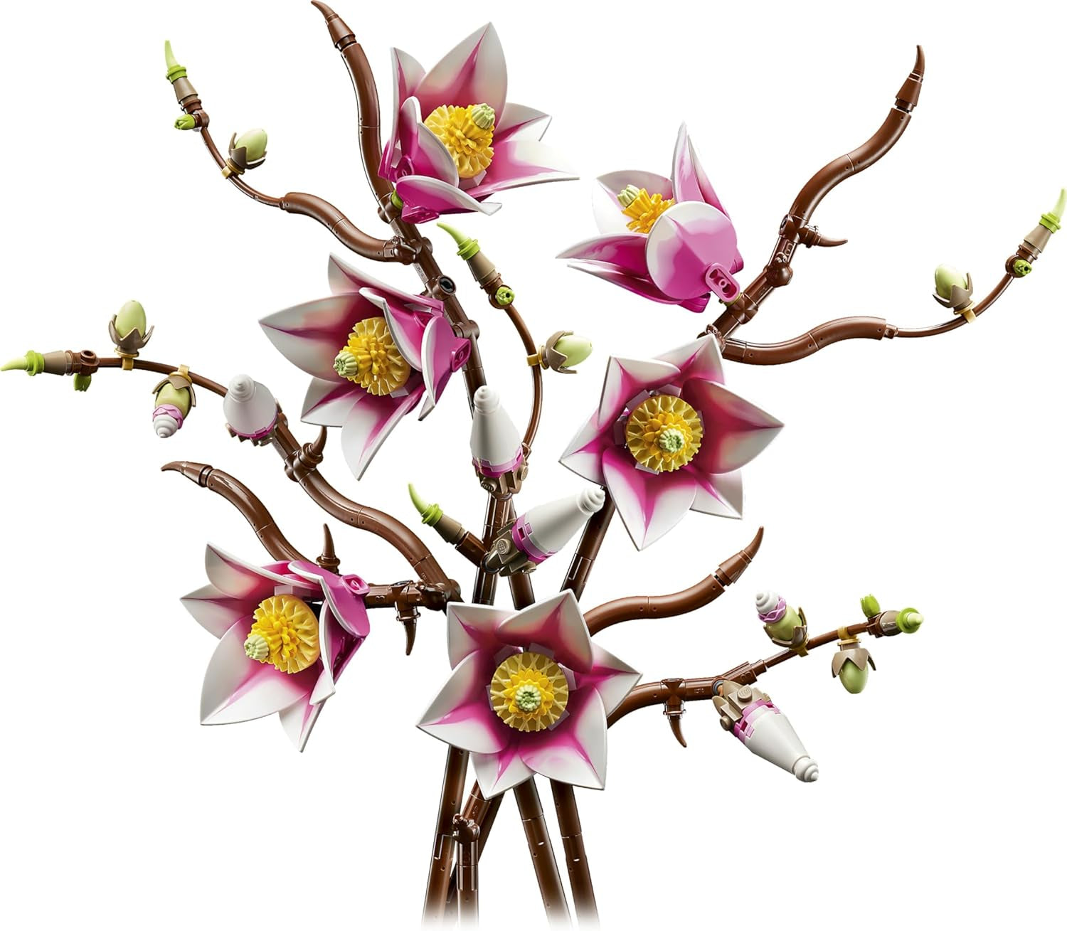 LEGO Botanicals Magnolienzweige - Kunstblumen Set für Erwachsene - 5 künstliche Magnolien für Deko im Wohn- oder Schlafzimmer - DIY Geschenkidee für Frauen - 11510