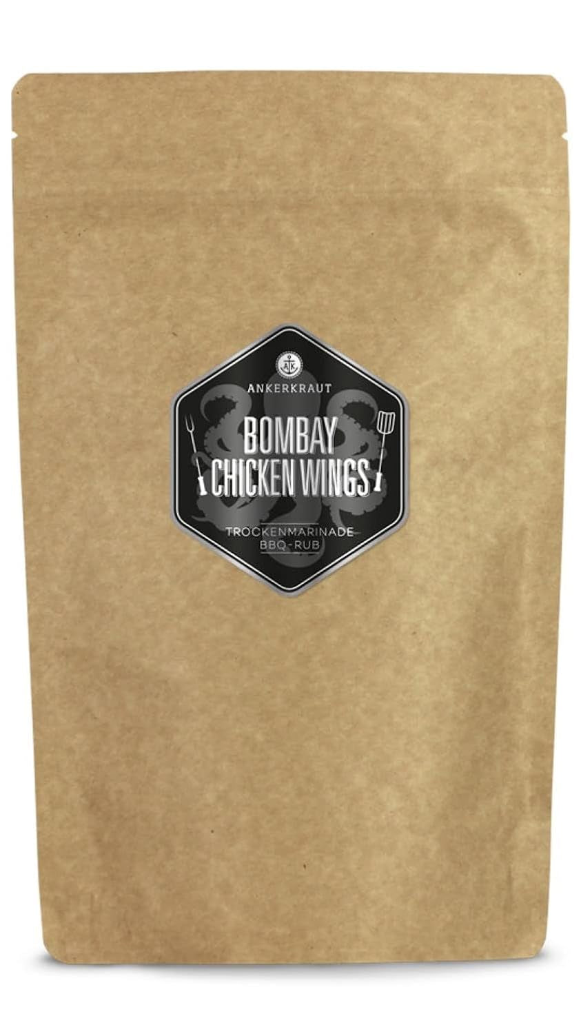 Ankerkraut Bombay Chicken, indischer BBQ-Rub für Hähnchen und Chicken-Wings, 230g Streuer