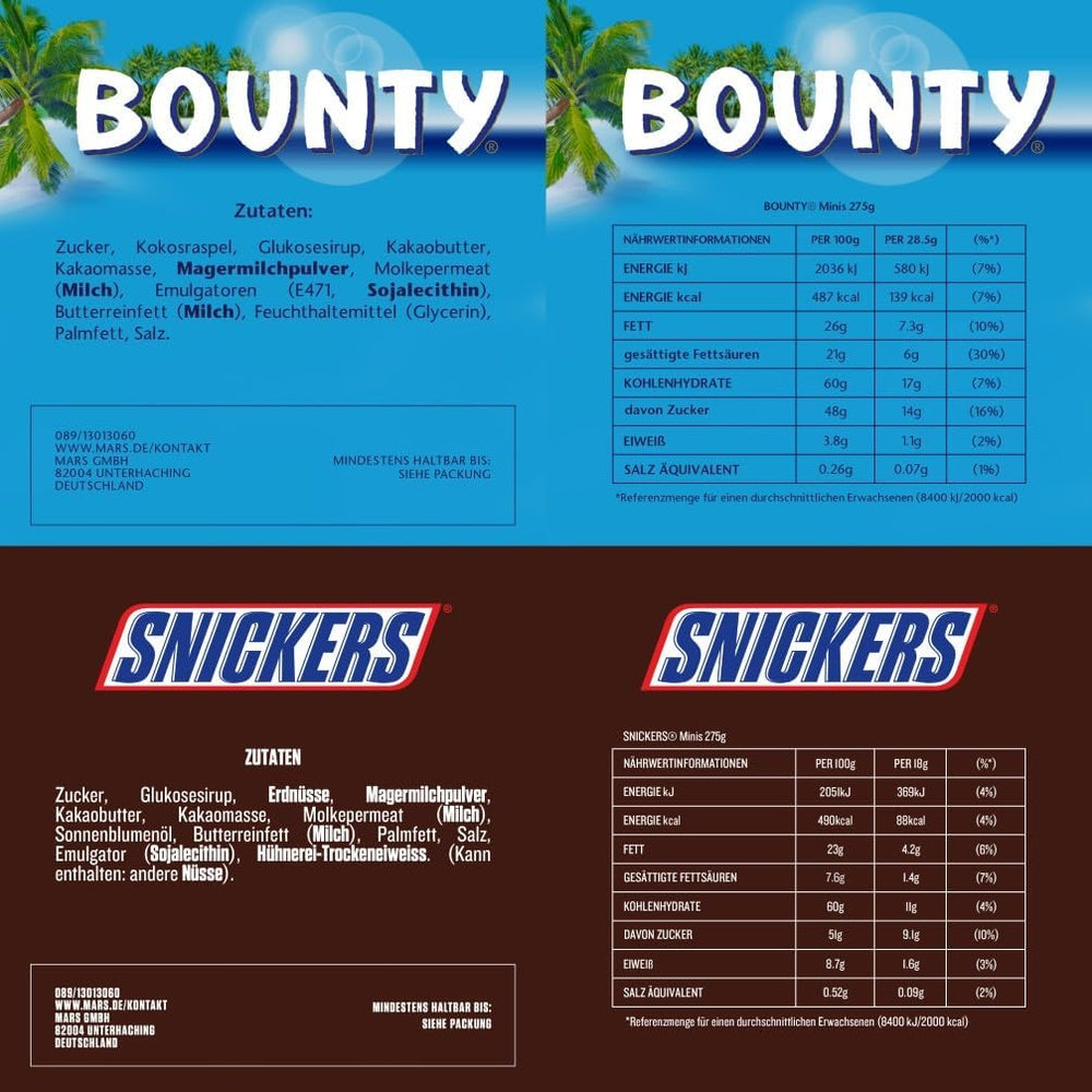 Pachet mixt de mini ciocolată, 71 de mini gustări de ciocolată (Mars, Snickers, Bounty, Twix, Milky Way) sub formă de dulciuri, ideale pentru o seară de fotbal american (1400g)