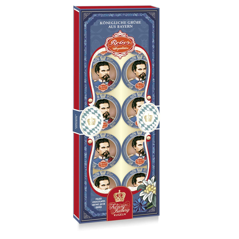 Bile Reber Mozart cu ciocolată neagră, pachet de 6 cu marțipan și nuga, vegane - 1 x 120 g