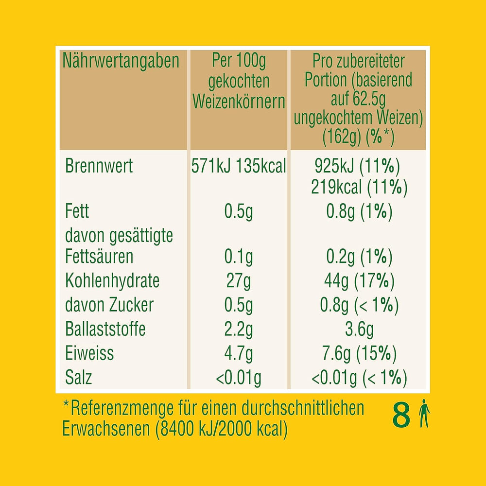 ® Grâu uscat la soare, în pungi, fiert, 10 minute, 6 x 500g