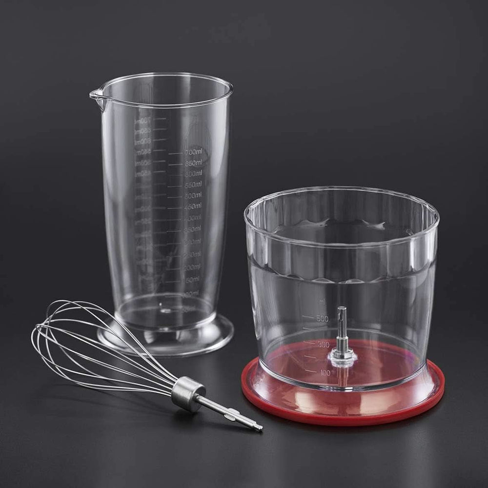 Russell Hobbs Stabmixer [3-In-1: Pürierstab/Zerkleinerer, Mixer- & Schneebesenaufsatz] Desire Rot (Bpa-Freies & Spülmaschinenfestes Zubehör, Für Smoothie, Suppen Saucen, Joghurt Babynahrung) 24700-56 Bucatarie Naty Shop