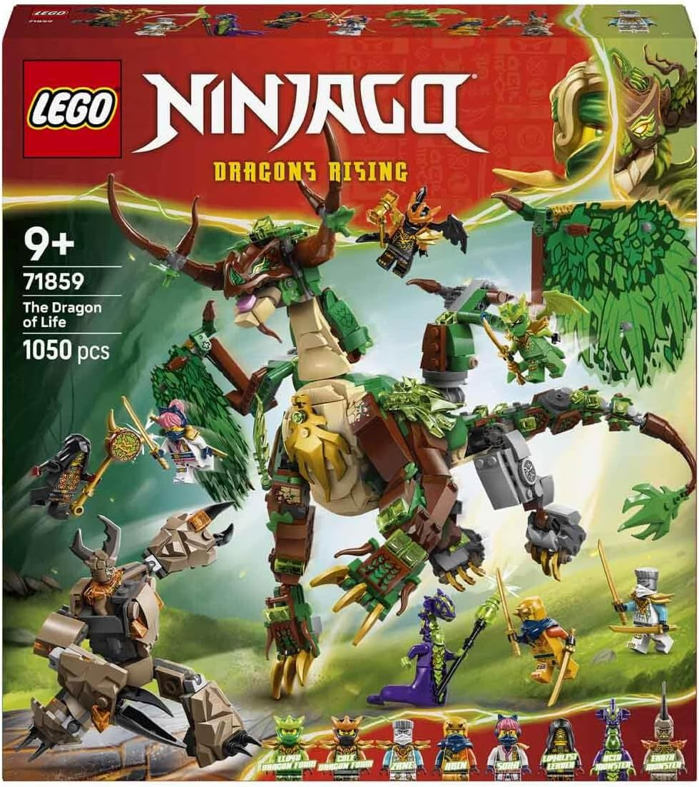 LEGO NINJAGO Der Drache des Lebens - Ninja Spielzeug mit Drachenfigur, Mini Monster Mech, 8 Minifiguren und Schwertern - Kreatives Geschenk für Jungen und Mädchen ab 8 Jahren und Fans - 71859