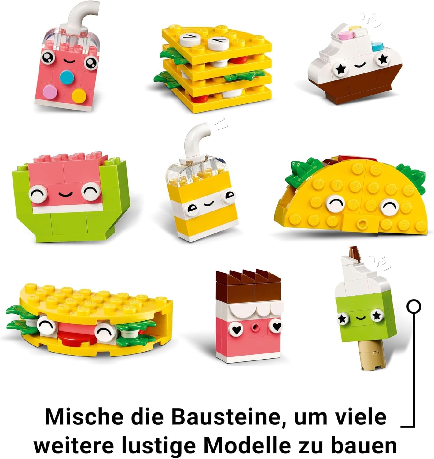 LEGO Classic Creative Snack Building Fun, jucărie cu mâncare pentru jocuri de rol imaginative, set de construcție pentru băieți și fete de la 4 ani, Cupcake, Avocado, Popsicle și Taco 11039 Seturi de constructie Besuche den LEGO-Store