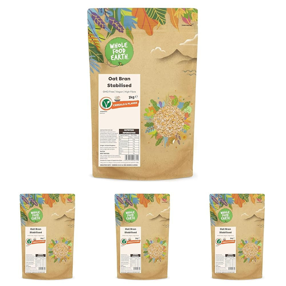 Fulgi de ovăz Wholefood Earth Pinhead, stabilizat grosier, 3 kg | Fără OMG | Bogat în fibre