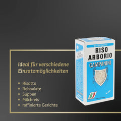 ‎Risera Campanini Orez Risotto 500 g – Orez Risotto din Italia, Orez Riso Arborio, Risotto cremos