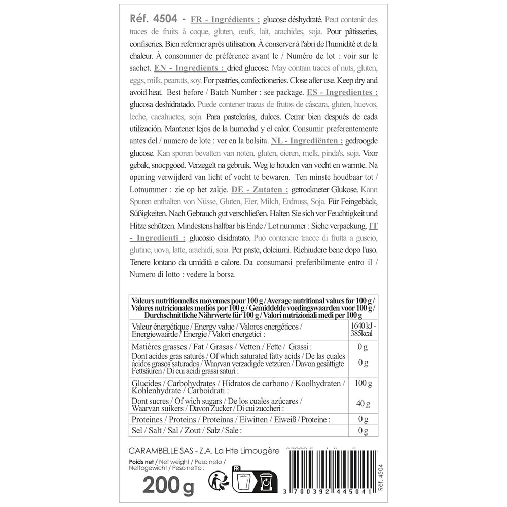 Scrapcooking Dörrte Glukose, 200 G Indulcitori Naty Shop