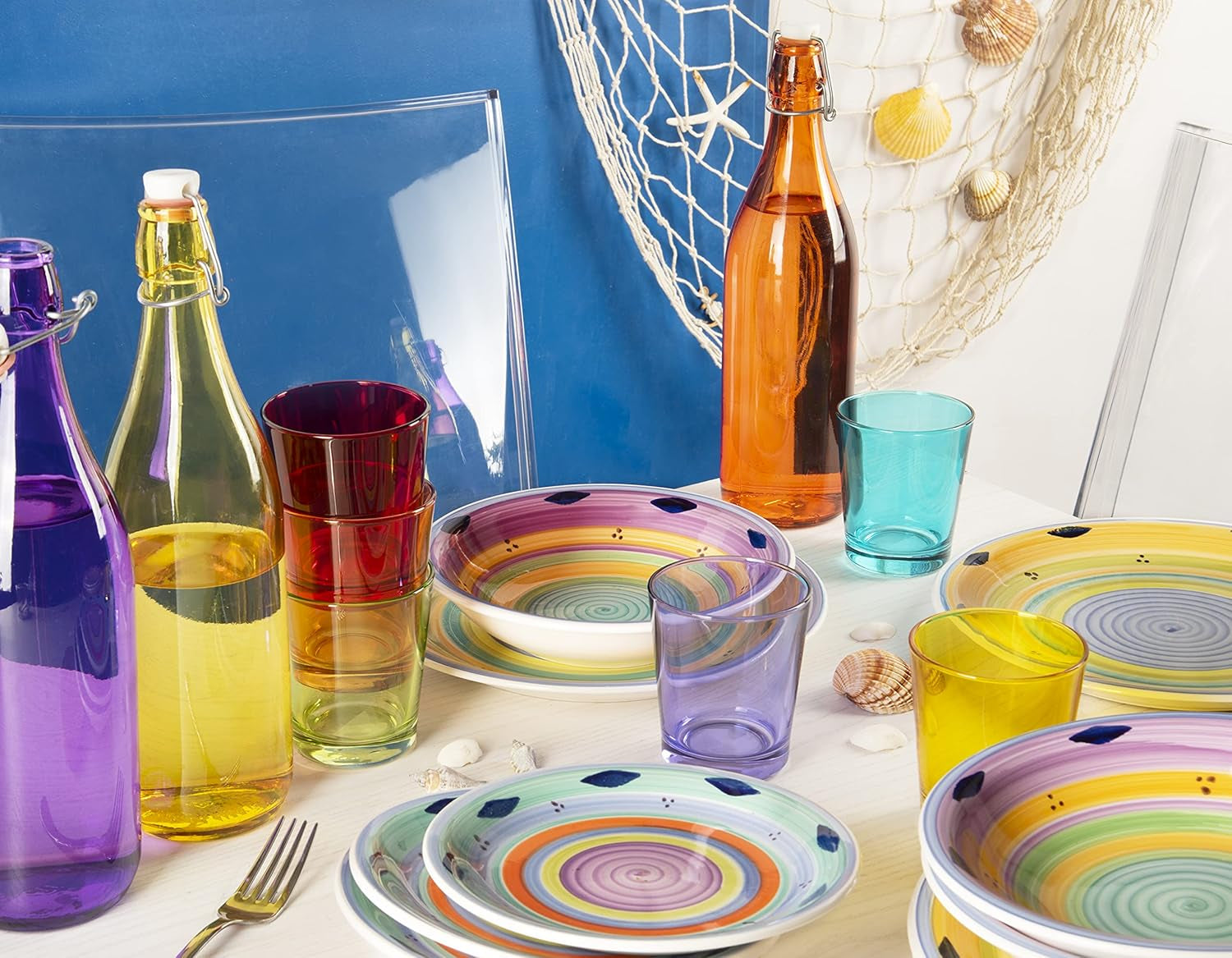 Set de veselă Excelsa Esprit, ceramică, multicolor, 18 piese