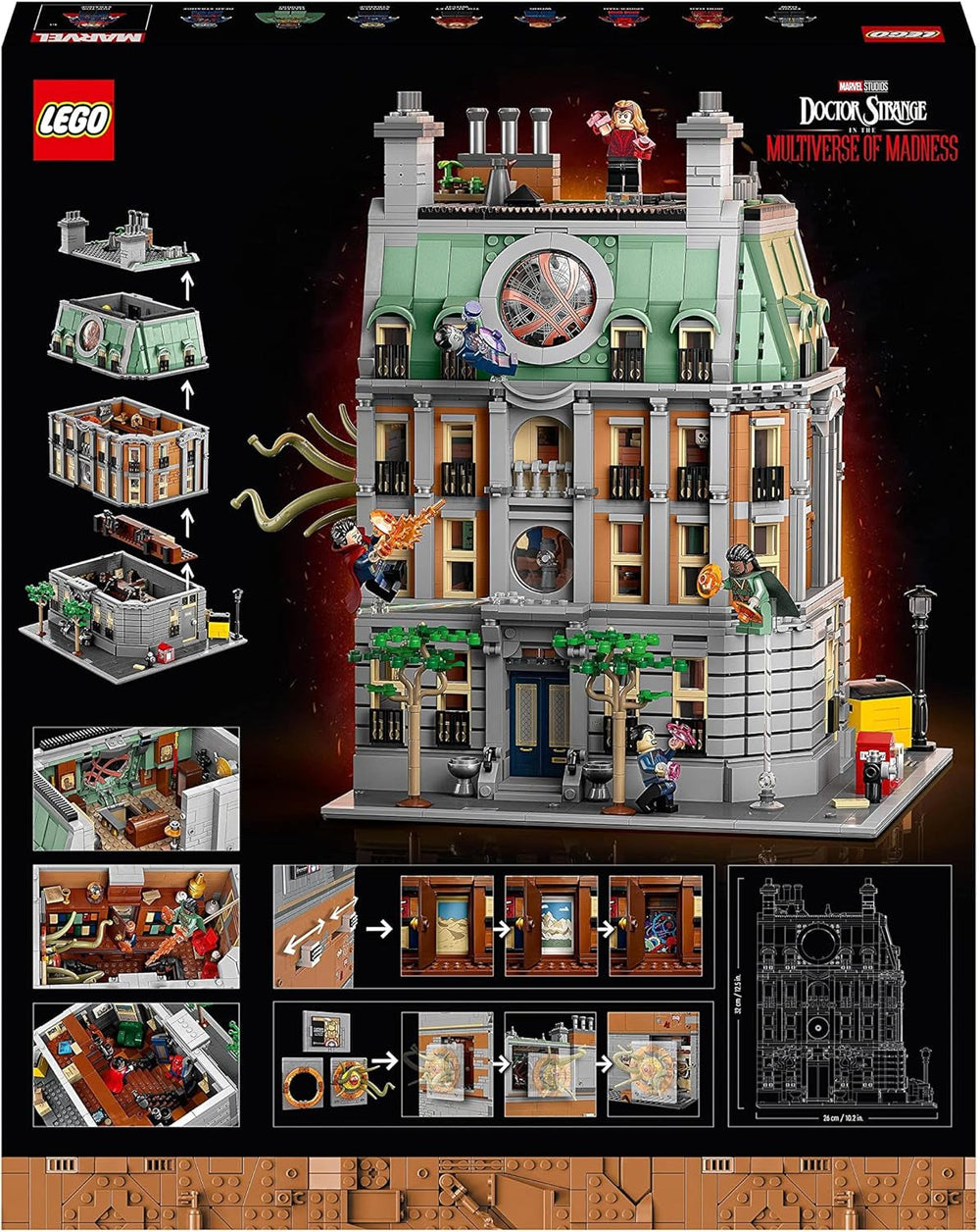 LEGO Marvel Sanctum Sanctorum, set de construcție modulară cu 3 etaje, cu minifigurinele Doctor Strange și Iron Man, casă de jucărie din Avengers: Endgame, obiect de colecție pentru fani, decor grozav pentru cameră 76218 Seturi de constructie Besuche den LEGO-Store