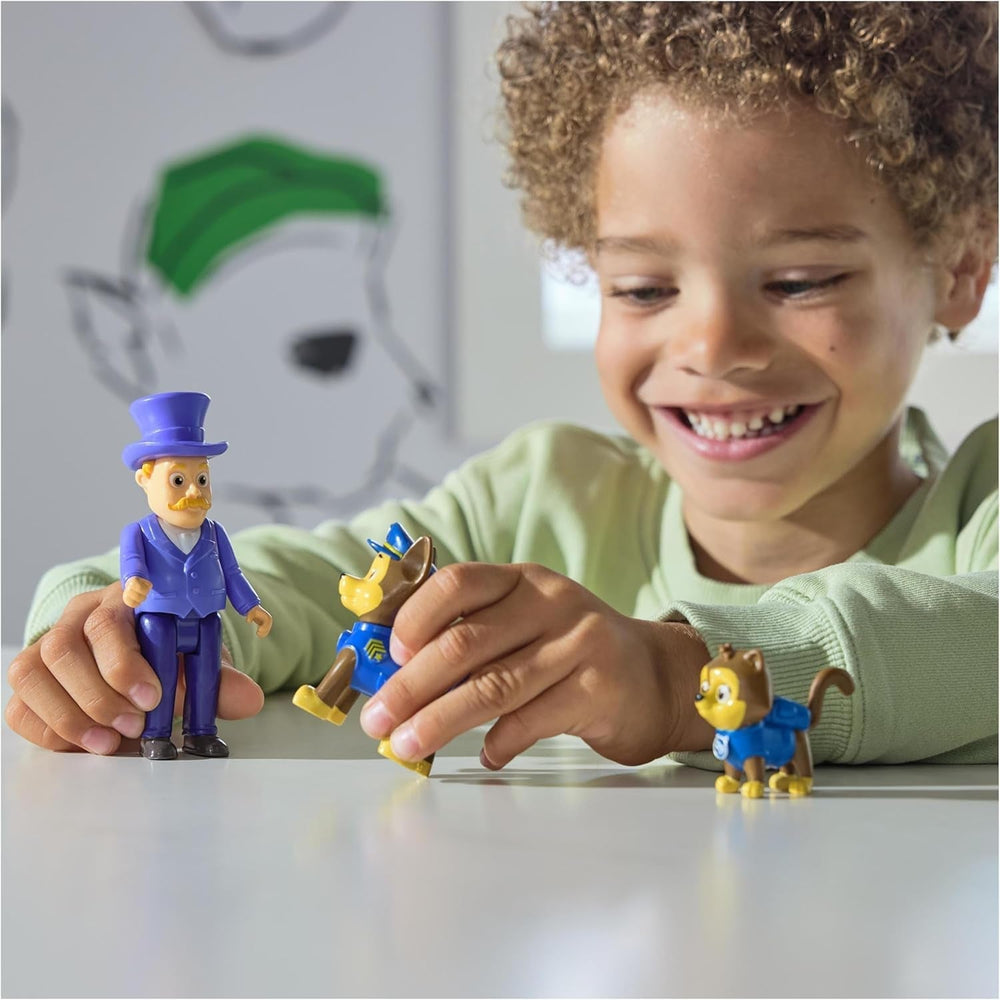 PAW PATROL Hero Pups - Set de figurine de acțiune cu 1 figurină de câine Chase, 1 figurină de pisică chaos și 1 figurină de primar know-it-all, jucărie potrivită pentru copii cu vârsta de peste 3 ani Action figures Naty Shop