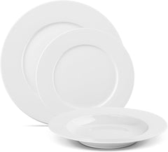 Set de veselă Gerlach 1760 - 18 piese - Serviciu de masă pentru 6 persoane - Set de farfurii - Porțelan modern, alb