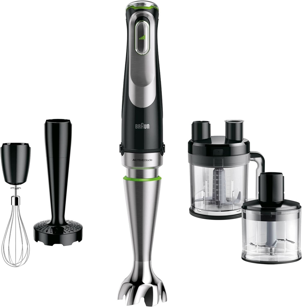 Braun Multiquick 9 MQ 9147X – 5-In-1 Stabmixer Mit Standmixer-Aufsatz, Zerkleinerer, Kartoffel- & Gemüsestampfer & Schneebesen, Stufenlose Geschwindigkeitseinstellung, 1200 W, Schwarz/Edelstahl Bucatarie Naty Shop Single 5-In-1 Inkl. Küchenmaschinen-Aufsatz