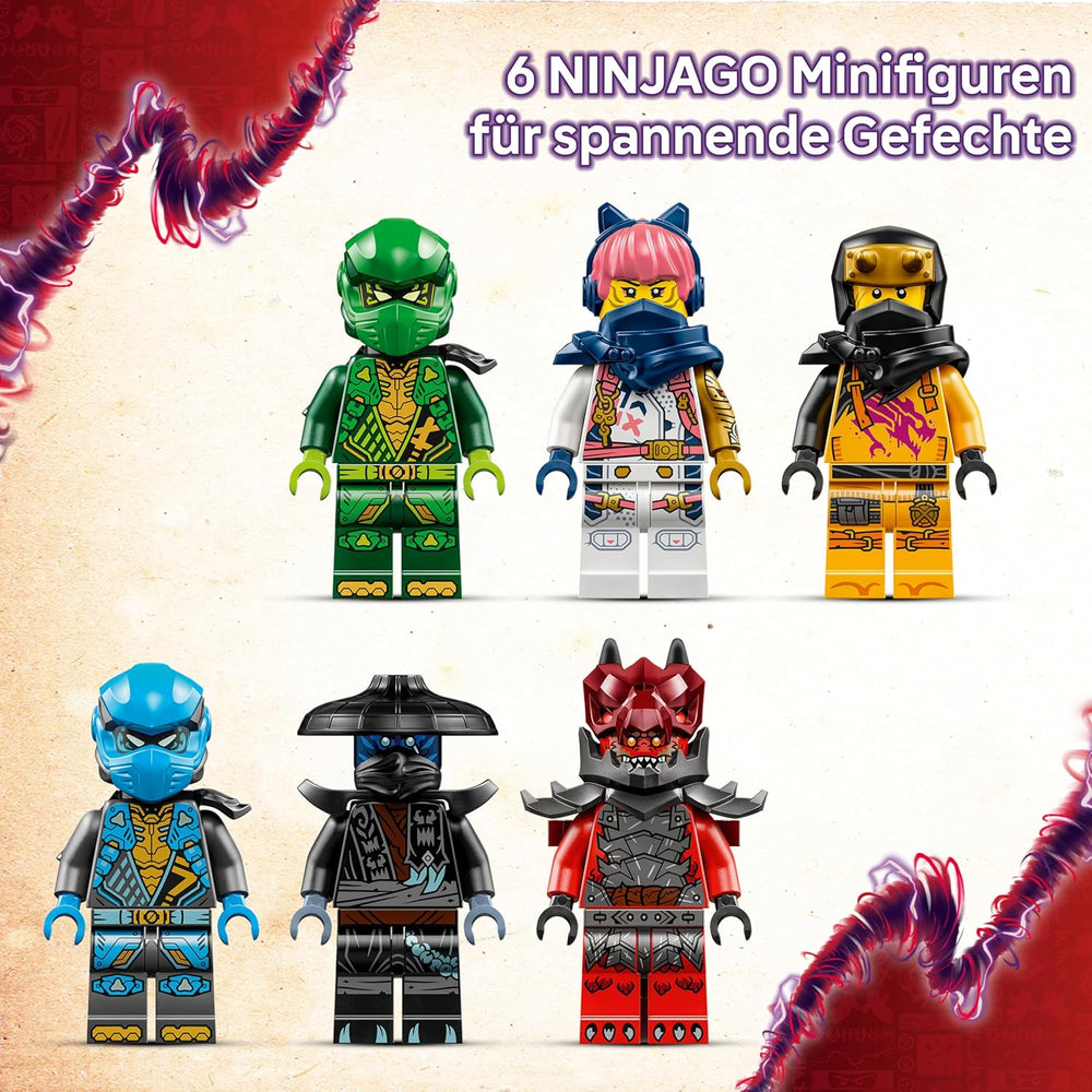 LEGO NINJAGO Chaosdrache Donnerzahn - Spielzeug mit 6 Ninja Minifiguren - Rollenspiel Bauset für Jungen und Mädchen ab 8 Jahren - Geschenke für Fans der TV-Serie Aufstieg der Drachen 71832