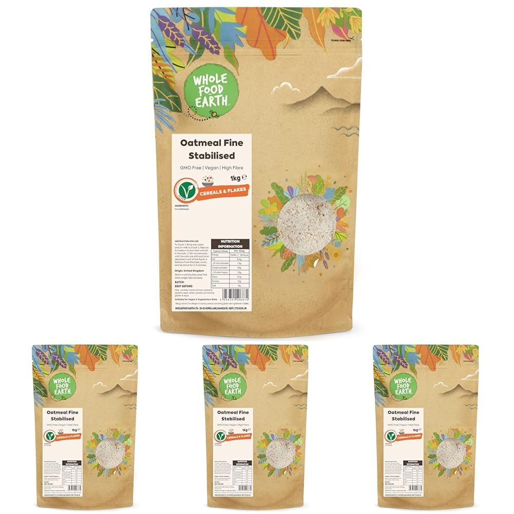 Fulgi de ovăz Wholefood Earth Fine Oats - fără OMG - vegan - fără lactate - fără zahăr adăugat 1 kg