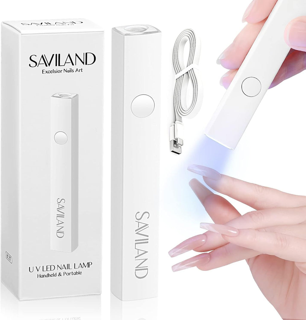 Saviland U V Lampe Für Gelnägel: Mini U V Lampe Für NägelSchützen Sie Die Haut Wiederaufladbar Klein LED Nagellack Trocknergerät Für Nagellack Aufbaugel Nail Tips Nagelkleber Geschenke Für Frauen