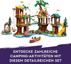 LEGO Friends Tree House At Adventure Camp, set de joacă pentru fete și băieți de la 8 ani cu 5 figurine și 5 animale, idee de cadou pentru jocuri creative, jucării sportive, casă de păpuși 42631 Seturi de constructie Besuche den LEGO-Store