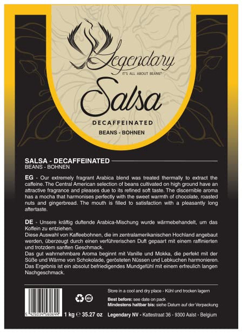 Legendary Und Carracci einste Komposition der besten Arabica 100% Kaffee-Bohnen gemahlen 1kg (SALSA DECA)