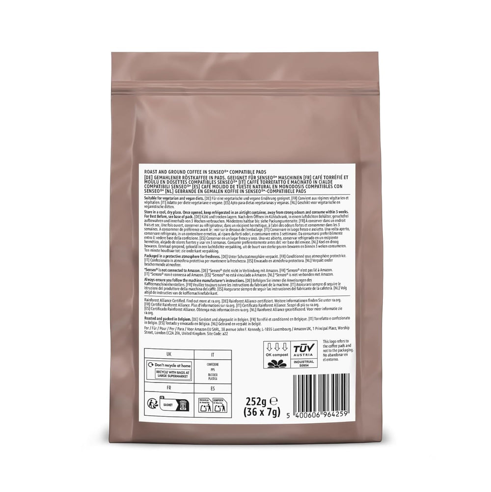 by Amazon Starke Pads, geeignet für Senseo-Maschinen, 36 Stück (1 Packung mit 36 Stück) – Rainforest Alliance-zertifiziert