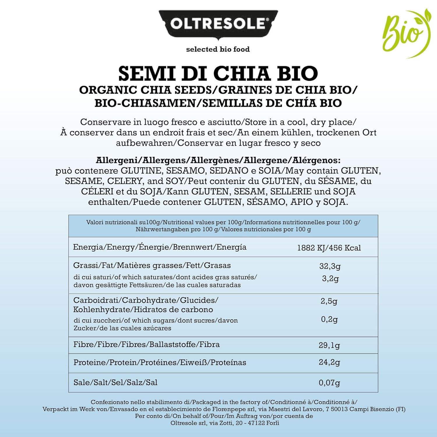 - Semințe de chia organice 3 kg - Semințe de ulei brut organice, sursă de proteine și fibre, natural fără gluten, ideale pentru salate sau produse de cuptor îmbogățite, ambalaj convenabil