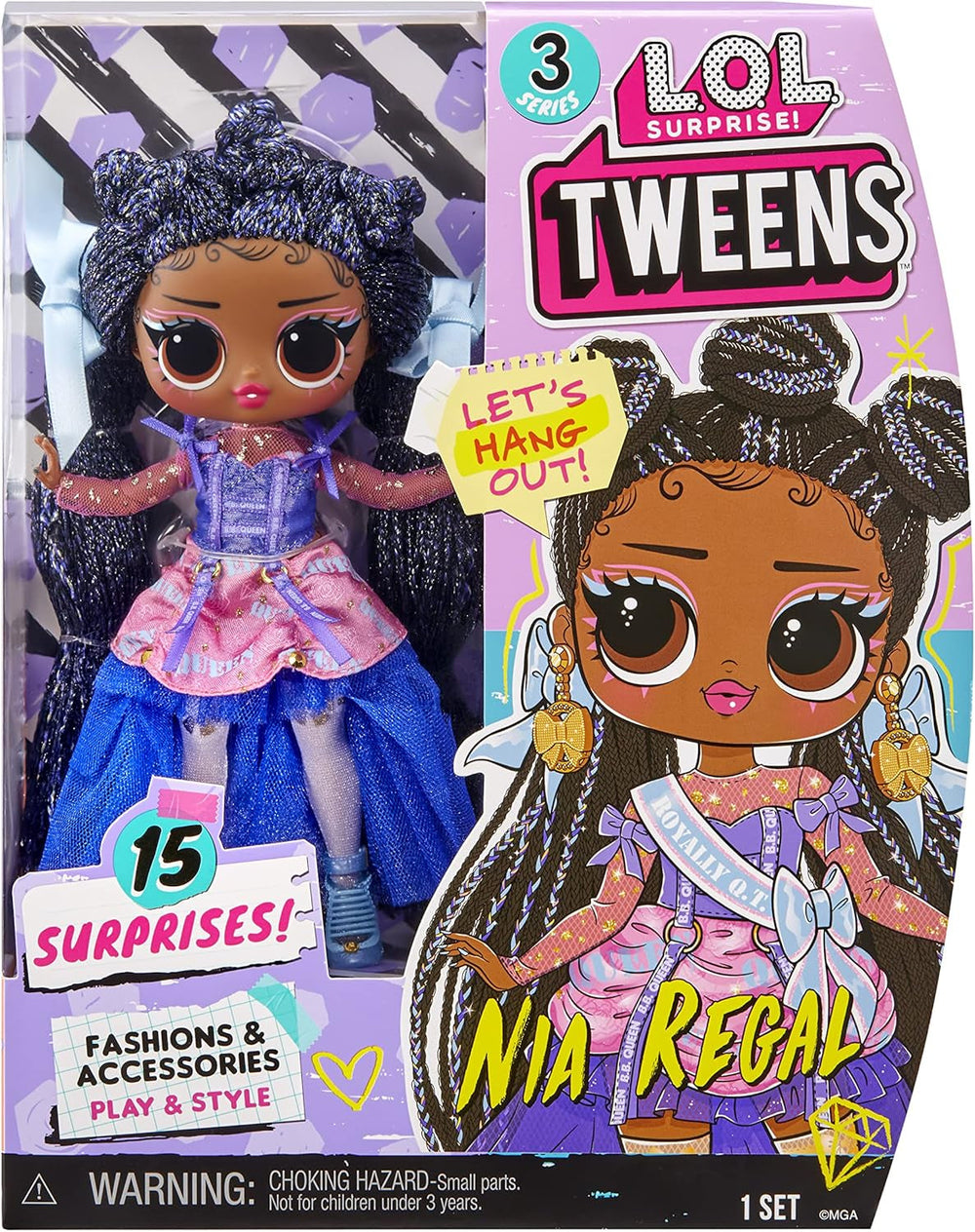 L.O.L. Surprise! Tweens Serie 3 Modepuppe – NIA Regal 15 cm große Puppe mit Überraschungen Wilde Outfits, Accessoires und mehr Zum Sammeln Tolles Geschenk für Jungen Mädchen ab Jahren, 584087