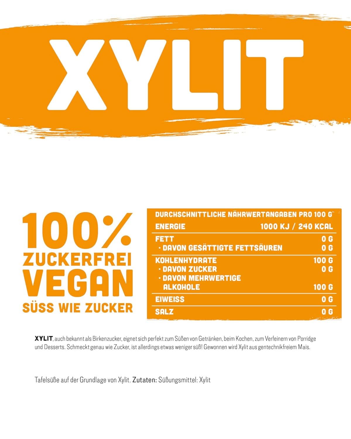 Xilitol premium cu putere de îndulcire 1:1 în comparație cu zahărul, 1kg Indulcitori Naty Shop