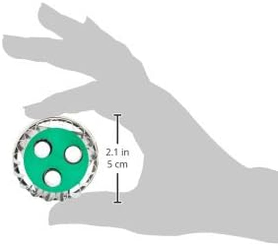Städter 954053 Linzer Formă de biscuiți cu 3 găuri și ejector, mică, oțel inoxidabil, argintiu/verde, 4,8 x 4,8 x 4,8 cm